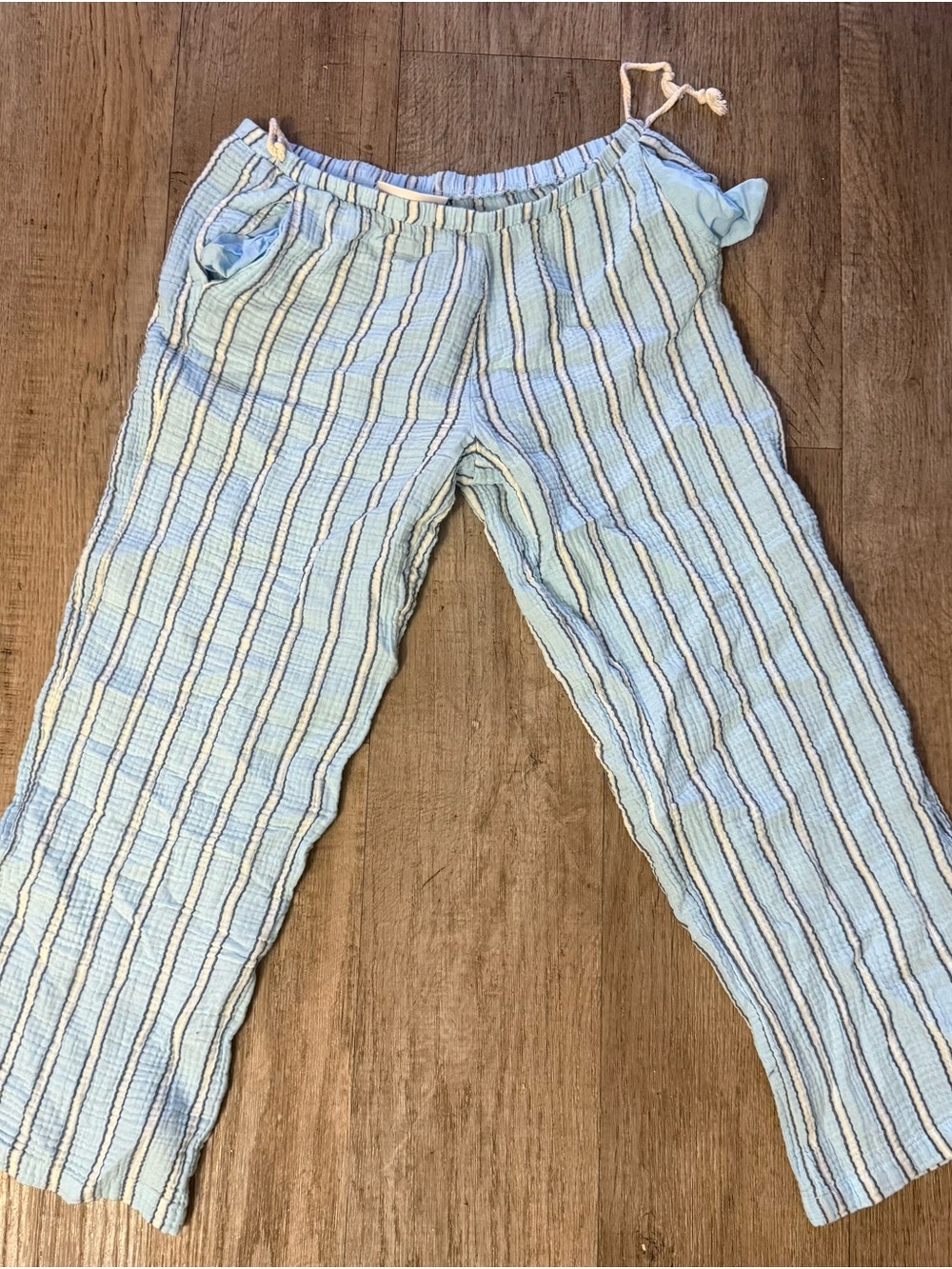 Women's Light Blue Stripe Pajama Pants